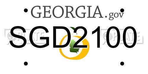 SGD2100 Georgia License Plate