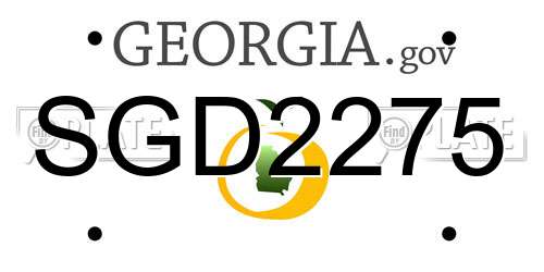 SGD2275 Georgia License Plate