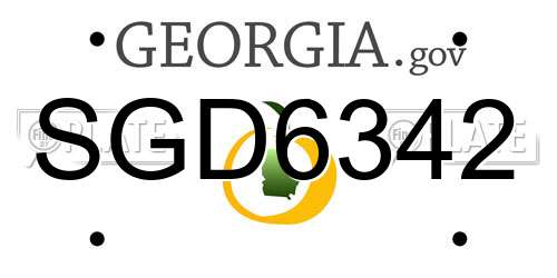 SGD6342 Georgia License Plate