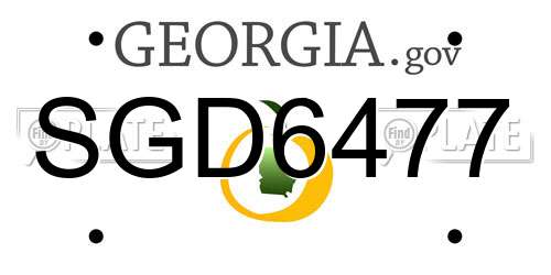 SGD6477 Georgia License Plate