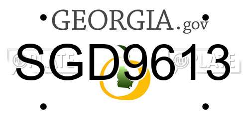 SGD9613 Georgia License Plate