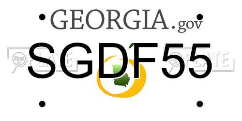 SGDF55 Georgia License Plate