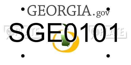 SGE0101 Georgia License Plate