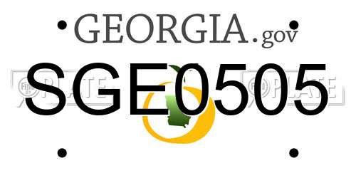 SGE0505 Georgia License Plate