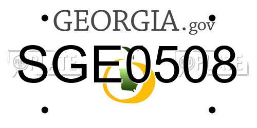 SGE0508 Georgia License Plate