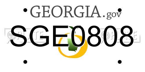SGE0808 Georgia License Plate