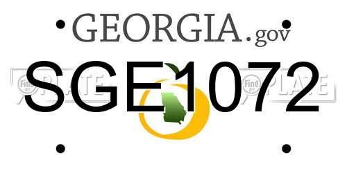 SGE1072 Georgia License Plate