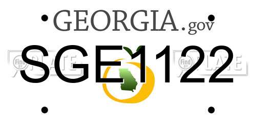 SGE1122 Georgia License Plate