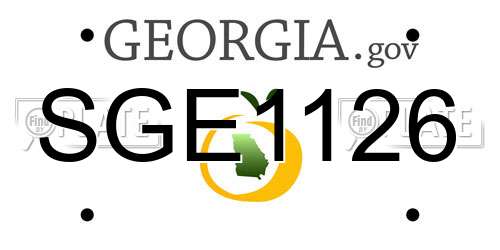 SGE1126 Georgia License Plate
