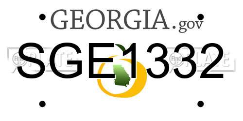 SGE1332 Georgia License Plate