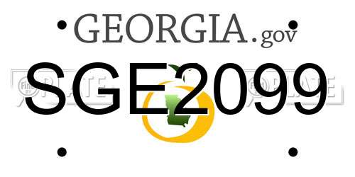 SGE2099 Georgia License Plate