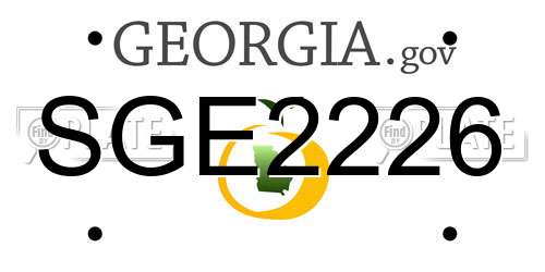 SGE2226 Georgia License Plate