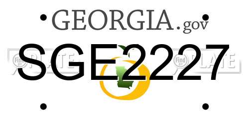 SGE2227 Georgia License Plate