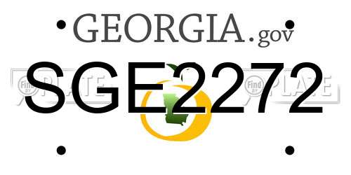 SGE2272 Georgia License Plate