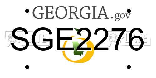 SGE2276 Georgia License Plate