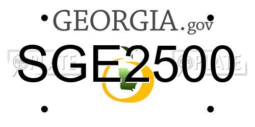 SGE2500 Georgia License Plate