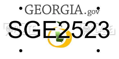 SGE2523 Georgia License Plate