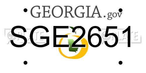 SGE2651 Georgia License Plate