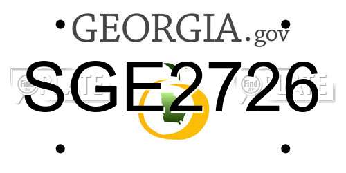SGE2726 Georgia License Plate