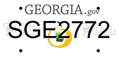 SGE2772 Georgia License Plate