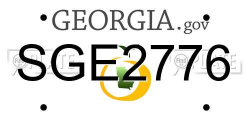 SGE2776 Georgia License Plate