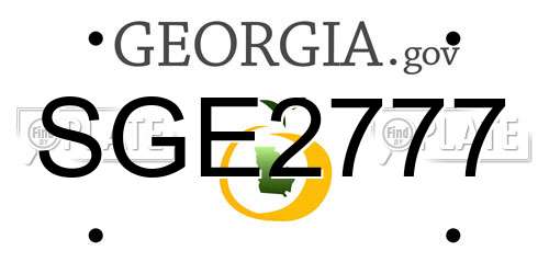 SGE2777 Georgia License Plate
