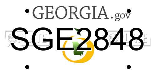 SGE2848 Georgia License Plate