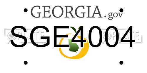 SGE4004 Georgia License Plate