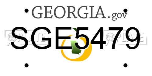 SGE5479 Georgia License Plate