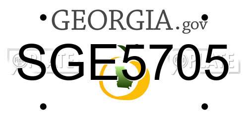 SGE5705 Georgia License Plate
