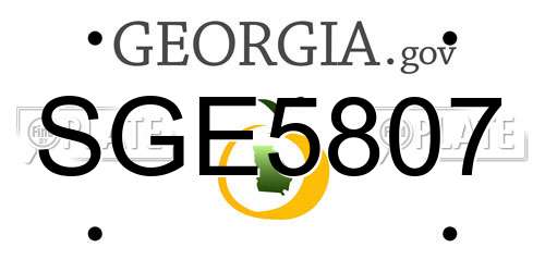 SGE5807 Georgia License Plate