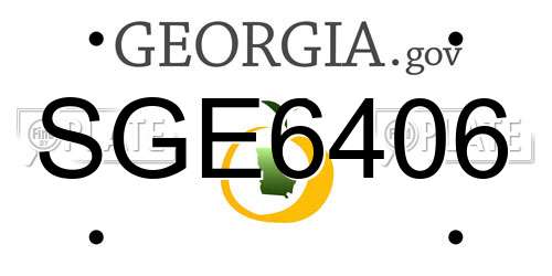 SGE6406 Georgia License Plate