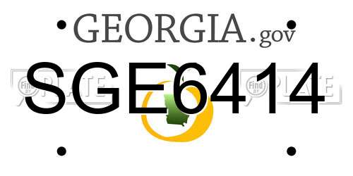 SGE6414 Georgia License Plate