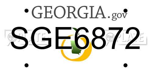 SGE6872 Georgia License Plate