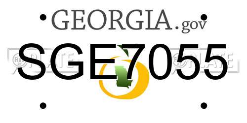 SGE7055 Georgia License Plate