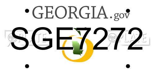 SGE7272 Georgia License Plate