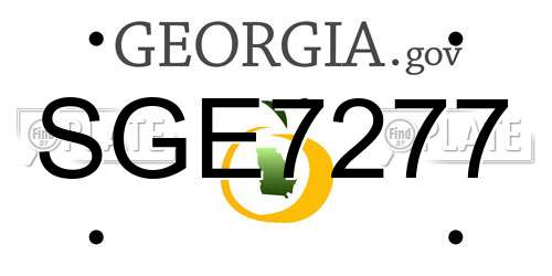 SGE7277 Georgia License Plate