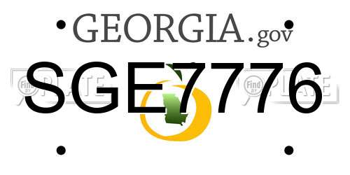 SGE7776 Georgia License Plate