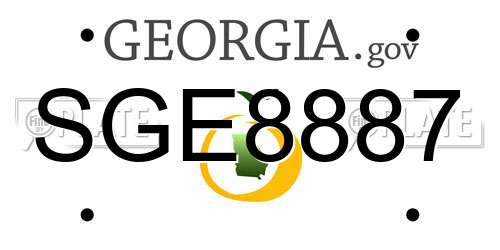 SGE8887 Georgia License Plate