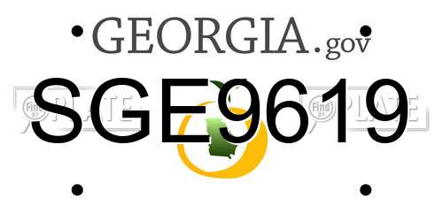 SGE9619 Georgia License Plate