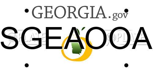 SGEAOOA Georgia License Plate