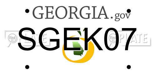 SGEK07 Georgia License Plate
