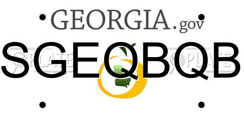 SGEQBQB Georgia License Plate