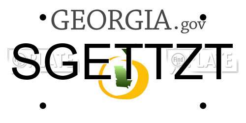 SGETTZT Georgia License Plate