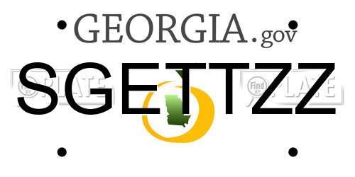 SGETTZZ Georgia License Plate