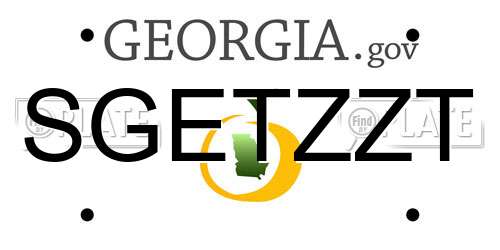 SGETZZT Georgia License Plate