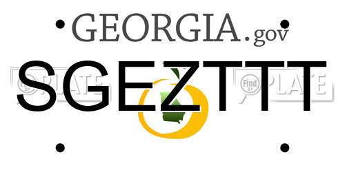 SGEZTTT Georgia License Plate