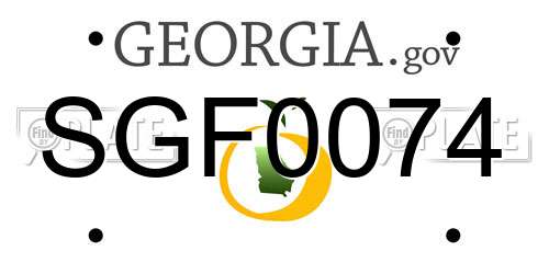 SGF0074 Georgia License Plate