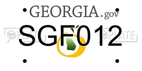 SGF012 Georgia License Plate
