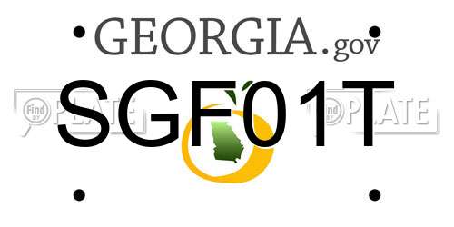SGF01T Georgia License Plate